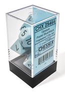 Chessex: Opaque Plasteel Blue w/ Black Polyhedral Dice Set (7) - CHX25466