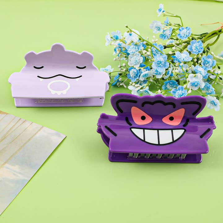 SoapElenGlen: Playful Purple Monster - Shaped Hair Clip - DarkPurple