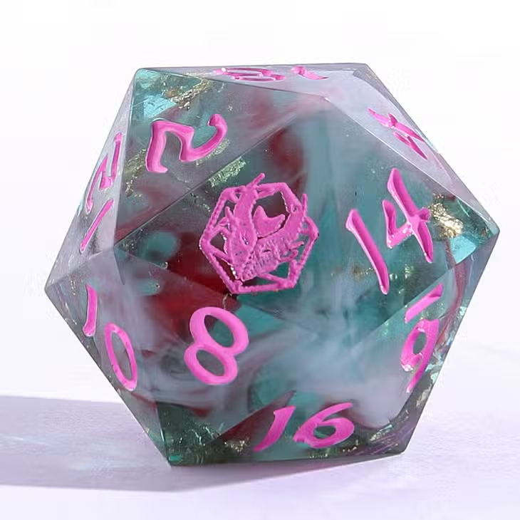 HYMGHO Dice: Captured Magic Handmade Sharp Edge Resin Dice - Interstellar Vortex