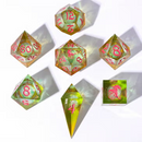 HYMGHO Dice: Captured Magic Handmade Sharp Edge Resin Dice - Liquid Core - Mystic Meadow
