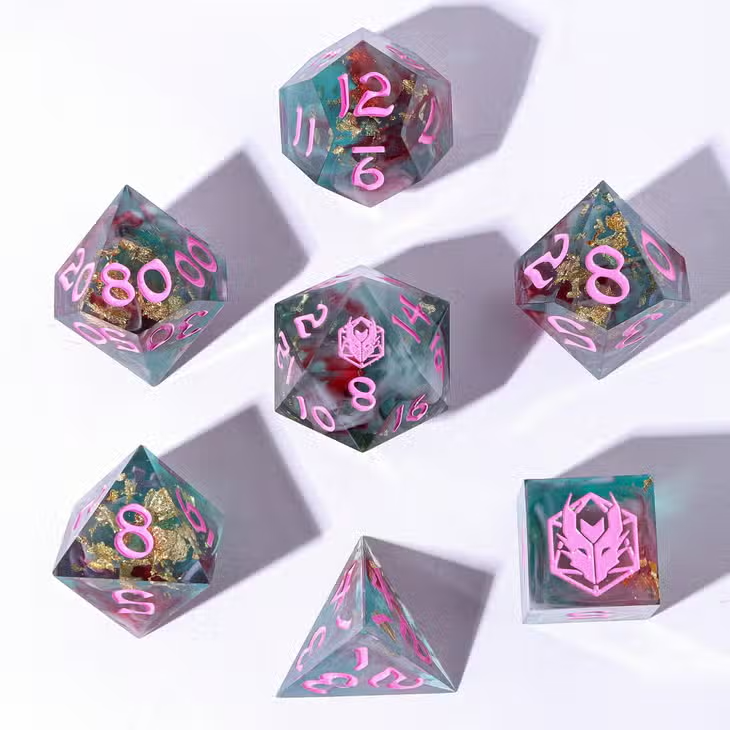 HYMGHO Dice: Captured Magic Handmade Sharp Edge Resin Dice - Interstellar Vortex