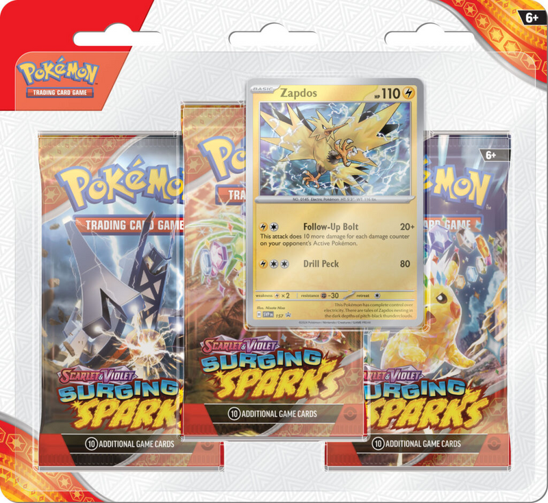 Pokemon TCG: Scarlet & Violet - Surging Sparks - Three-Booster Blister