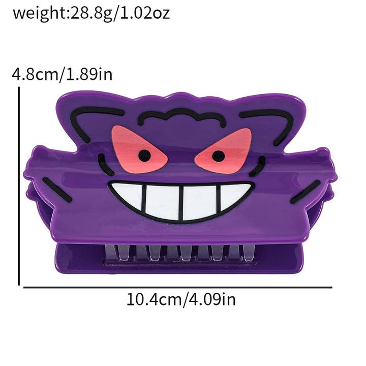 SoapElenGlen: Playful Purple Monster - Shaped Hair Clip - DarkPurple