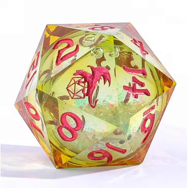 HYMGHO Dice: Captured Magic Handmade Sharp Edge Resin Dice - Liquid Core - Mystic Meadow