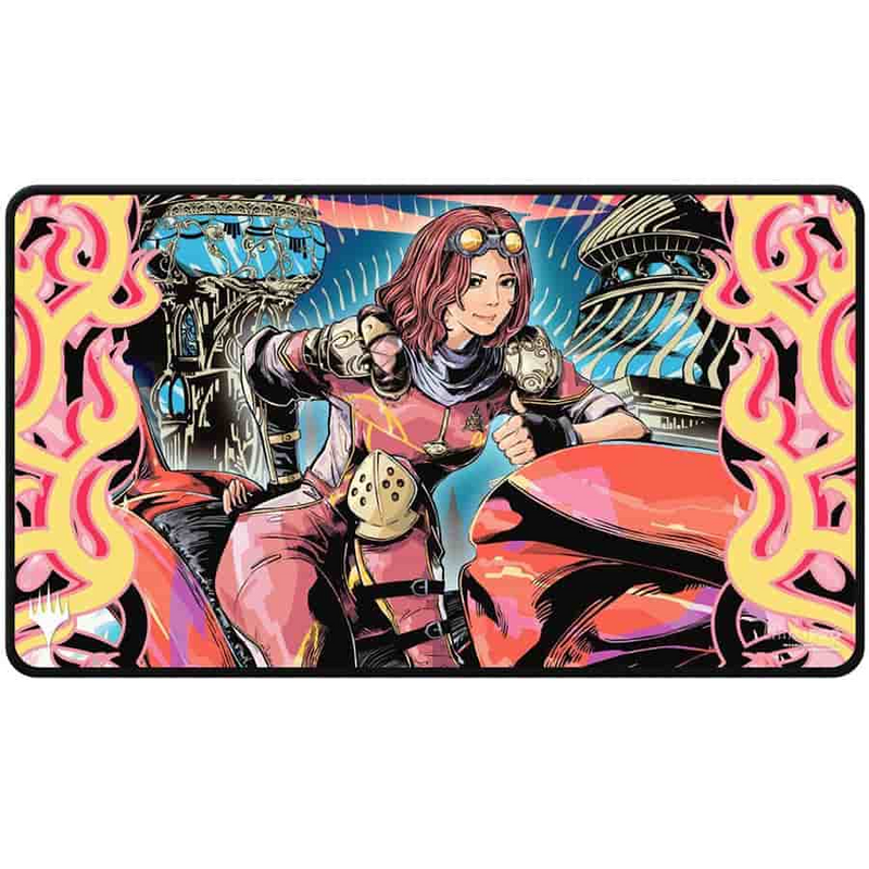 Ultra Pro: Black Stitched Playmat - Magic the Gathering - Aetherdrift - Variant Art PW: Chandra Spark Hunter