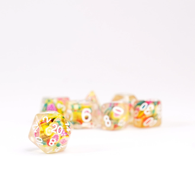 Metallic Dice Games: Fruit Dice 16mm Resin - Polyhedral Dice Set (7)