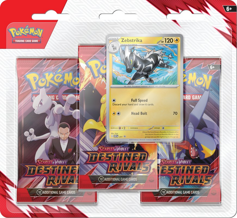 Pokemon TCG: Scarlet & Violet - Destined Rivals - Three Booster Blister