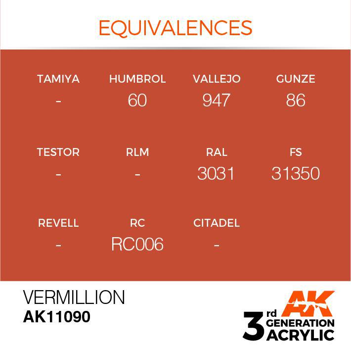 AK Interactive: 3G Acrylic Paint - Vermillion (17ml)