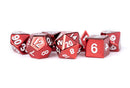 Metallic Dice Games: Red Painted Metal 16mm - Polyhedral Dice Set (7)