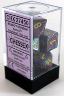 Chessex: Festive Mosaic w/ Yellow - Polyhedral Dice Set (7) - CHX27450