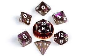 Metallic Dice Games: Stardust Supervolcano 10mm - Mini Polyhedral Dice Set (7)