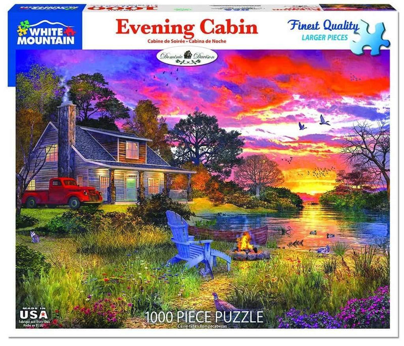 White Mountain Puzzles: Evening Cabin - 1000 Piece Puzzle 