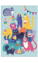 Cat Party Greeting Card - 12 Piece Puzzle