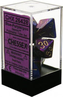 Chessex: Gemini Blue and Purple w/ Gold - Polyhedral Dice Set (7) - CHX26428