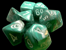 Chessex: Marble Oxi Copper w/ White - Mini Polyhedral Dice Set (7) - CHX20403 