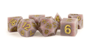 Metallic Dice Games: Volcanic Soot - Sharp Edge Silicone Rubber Polyhedral Dice Set (7) 