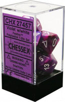 Chessex: Festive Violet w/ White - Polyhedral Dice Set (7) - CHX27457