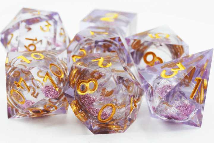 Foam Brain Games: Sharp Edge Dice - Purple Liquid Core 