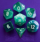 Metallic Dice Games: Mint Cat's Eye Gemstone - Polyhedral Dice Set (7)