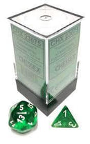 Chessex: Translucent Green w/ White - Polyhedral Dice Set (7) - CHX23075