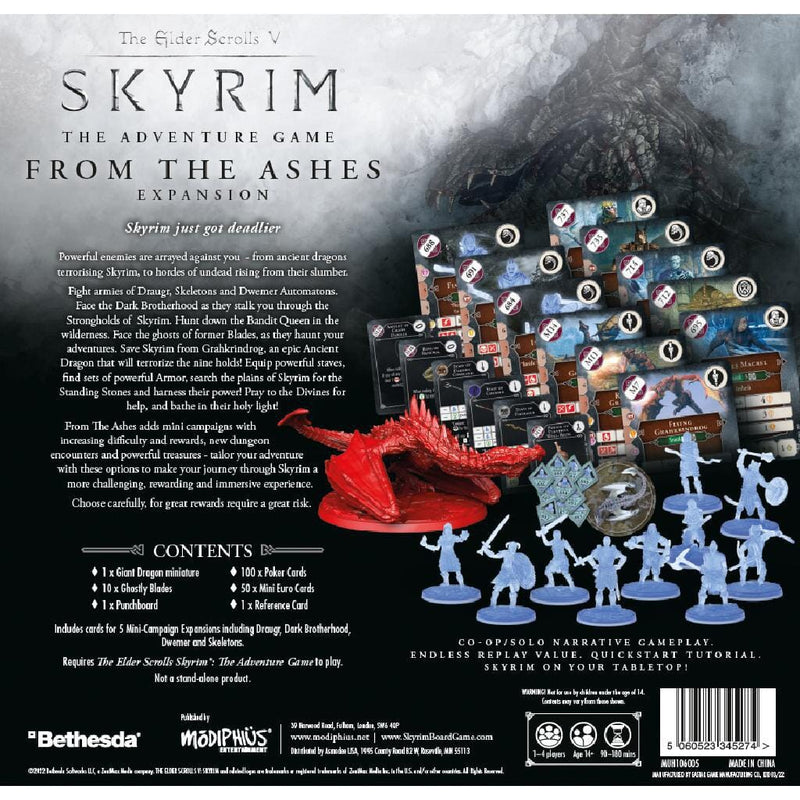 The Elder Scrolls: Skyrim - Adventure Board Game - From the Ashes Expansion 