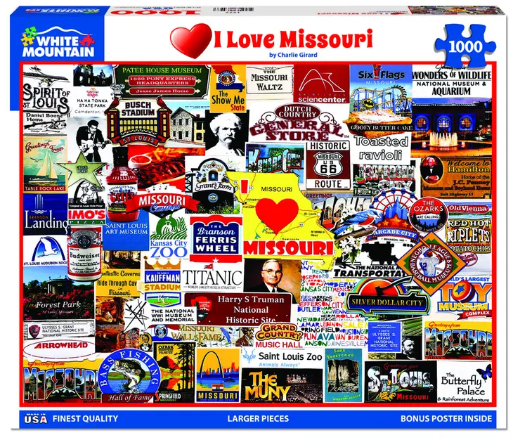 White Mountain Puzzles: I Love Missouri - 1000 Piece Puzzle 
