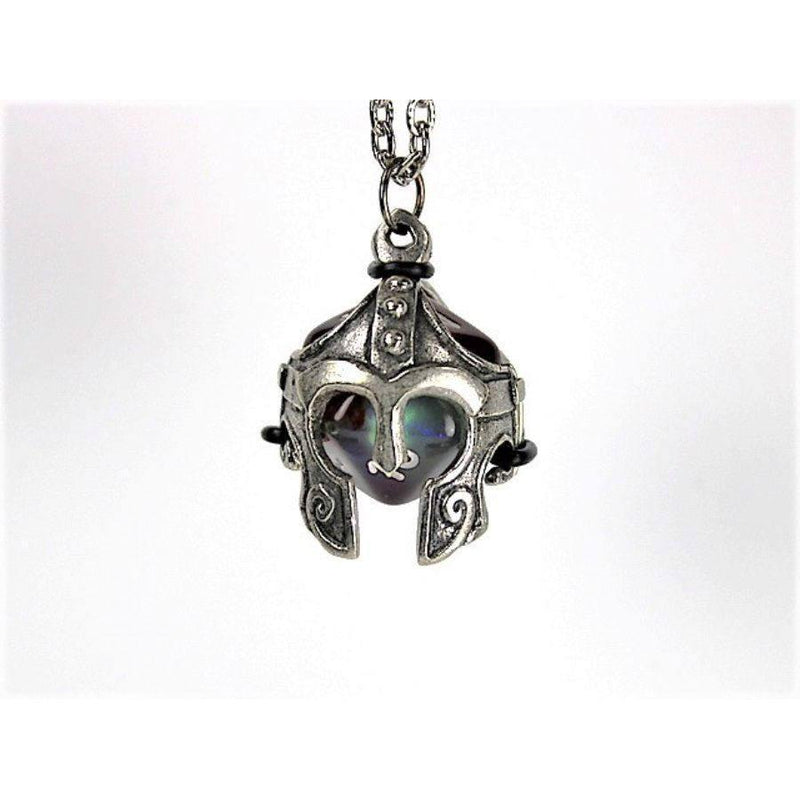 Dice Holder Jewelry: D20 Pendant Old Silver Helmet