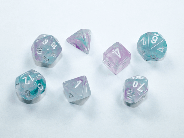 Chessex: Nebula Wisteria w/ White - Mini Polyhedral Dice Set (7) - CHX20545 