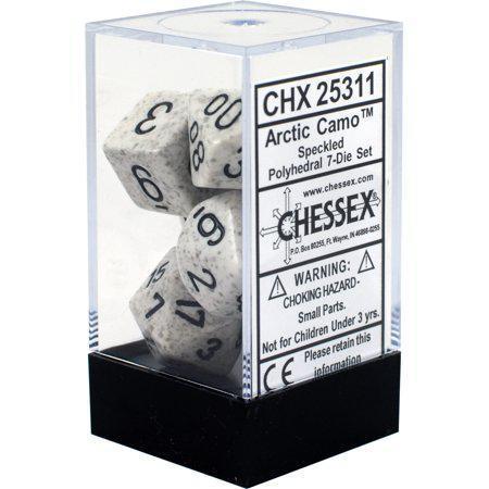 Chessex: Speckled Arctic Camo w/ Black - Polyhedral Dice Set (7) - CHX25311