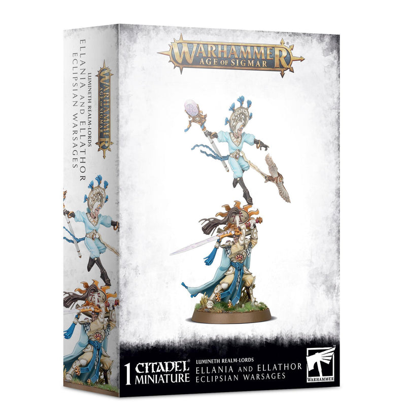 Games Workshop: Age of Sigmar - Lumineth Realm-Lords - Ellania and Ellathor, Eclipsian Warsages (87-24) Tabletop Miniatures 
