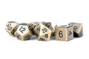 Metallic Dice Games: Antique Gold Metal 16mm - Polyhedral Dice Set (7)