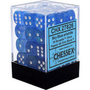 Chessex: Borealis Sky Blue w/ White - 12mm d6 Dice Set (36) - CHX27826
