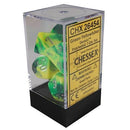 Chessex: Gemini Green and Yellow w/ White - Polyhedral Dice Set (7) - CHX26454