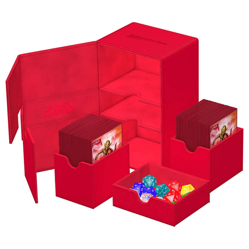 Ultimate Guard: Twin Flip'n'Tray 160+ Deck Storage Box - Xenoskin Red (1) 