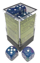 Chessex: Festive Waterlily w/ White - 16mm d6 Dice Set (12) - CHX27746