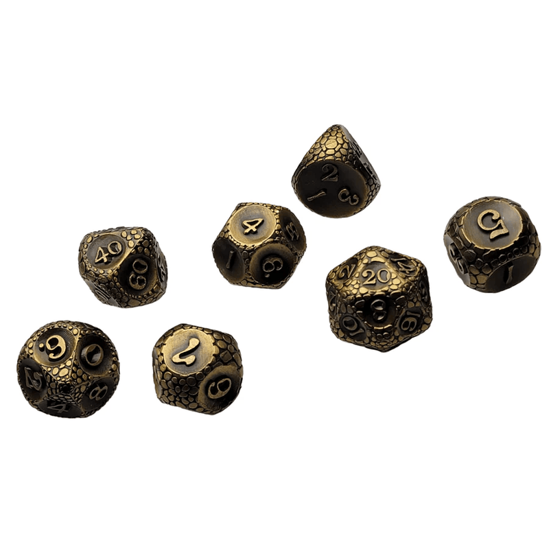 Forged Gaming: Golden Dragon's Egg - 7 Set of Metal Dice 