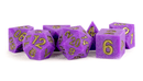 Metallic Dice Games: Regal Ricochet - Sharp Edge Silicone Rubber Polyhedral Dice Set (7) 