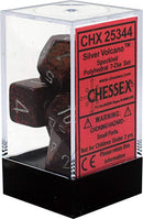 Chessex: Speckled Silver Volcano Red w/ Blue - Polyhedral Dice Set (7) - CHX25344