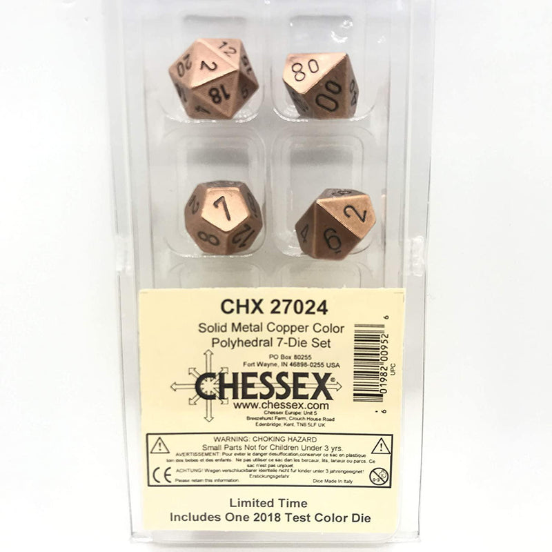 Chessex: Metal Copper Dice - Polyhedral Dice Set (7) - CHX27024