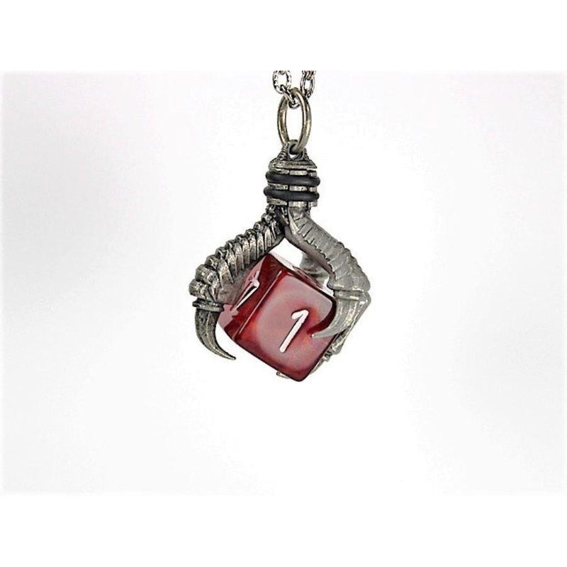 Dice Holder Jewelry: D8 Pendant Old Silver