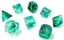 Chessex: Borealis Luminary - Kelp w/ Light Green Lab Polyhedral Dice Set (7) (CHX30054) 