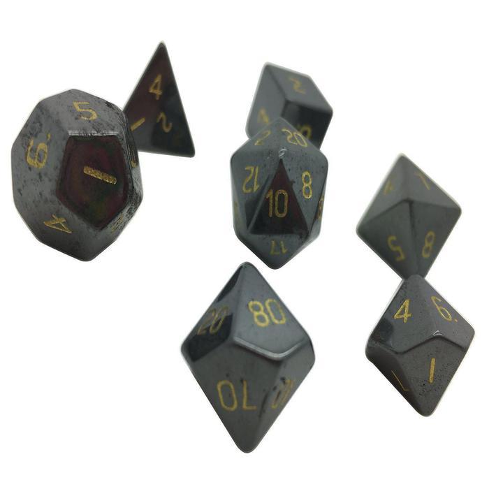 Norse Foundry: Hematite Gemstone - Polyhedral Dice Set (7)