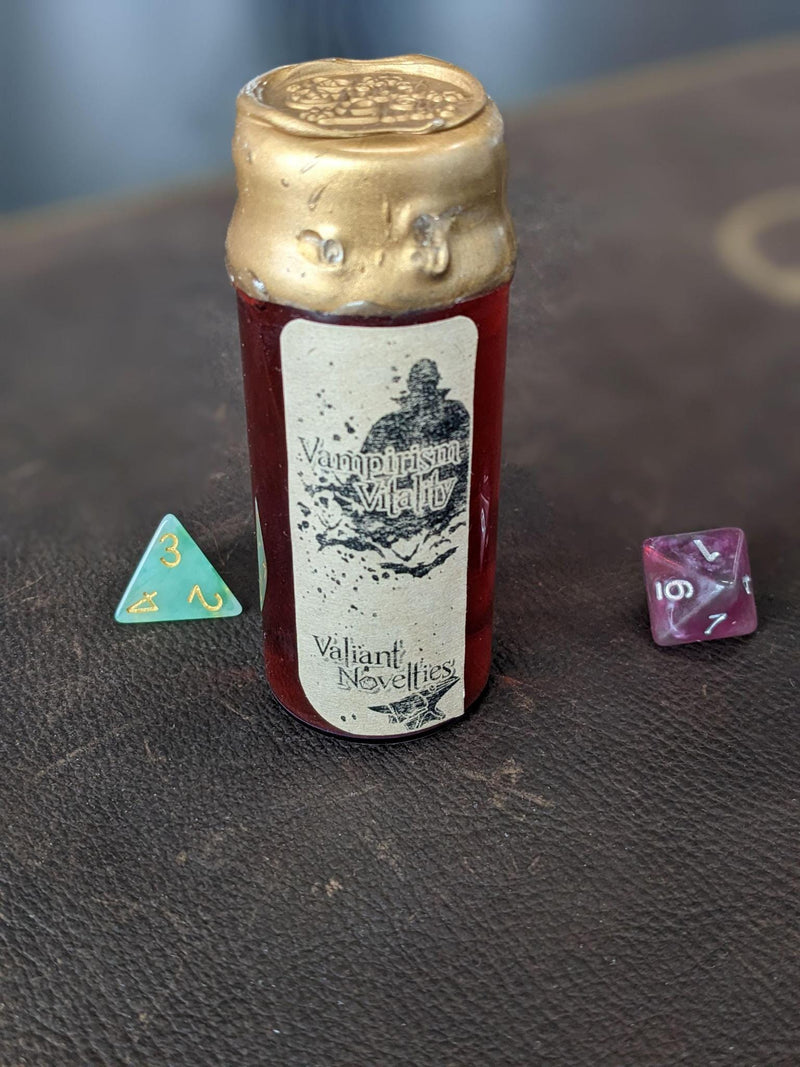 Valiant Novelties - Dice Potions - Glass Vampirism Vitality 