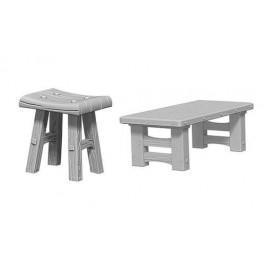 Pathfinder Deep Cuts Miniatures - Wooden Table and Stools - Unpainted (WZK72593)