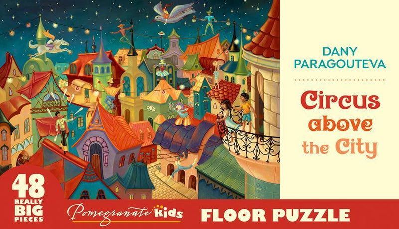 Pomegranate ArtPiece Puzzle: Circus Above the City - 48 Piece Floor Puzzle Puzzles 