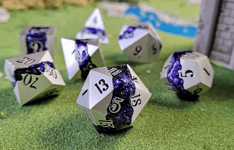 Forged Gaming: Galactic Flume - 7 Set Metal Dice 