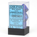 Chessex: Vortex Blue w/ Gold - Polyhedral Dice Set (7) - CHX27436