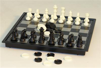 Magnetic Chess with Checkers 10 Inch Board
