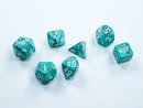 Chessex: Marble Oxi Copper w/ White - Mini Polyhedral Dice Set (7) - CHX20403 