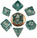 Metallic Dice Games: Ethereal Light Blue 10mm - Mini Polyhedral Dice Set (7)
